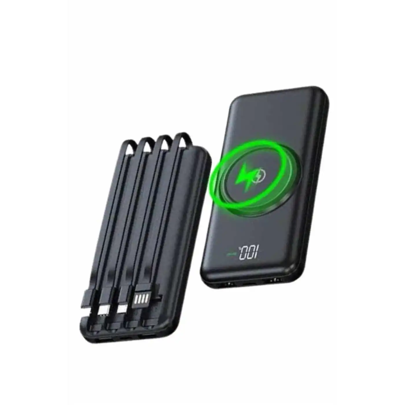 Wireless Powerbank 10000 Mah LED Ekranlı Dahili Kablolu Hızlı Şarj