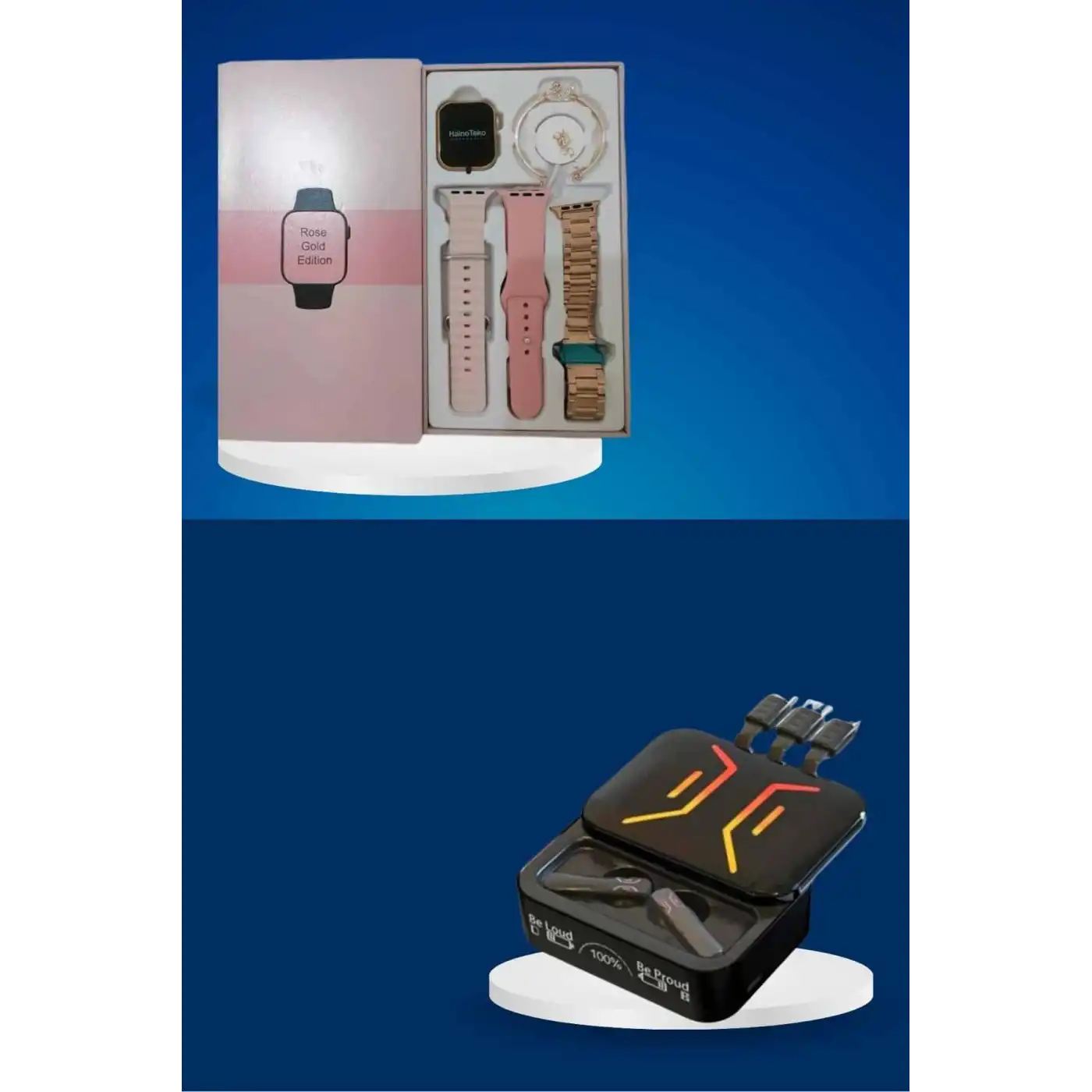 Wireless Şarjlı Akıllı Saat ve Dijital Göstergeli Kablosuz Bluetooth Kulaklık Nabız Ölçer