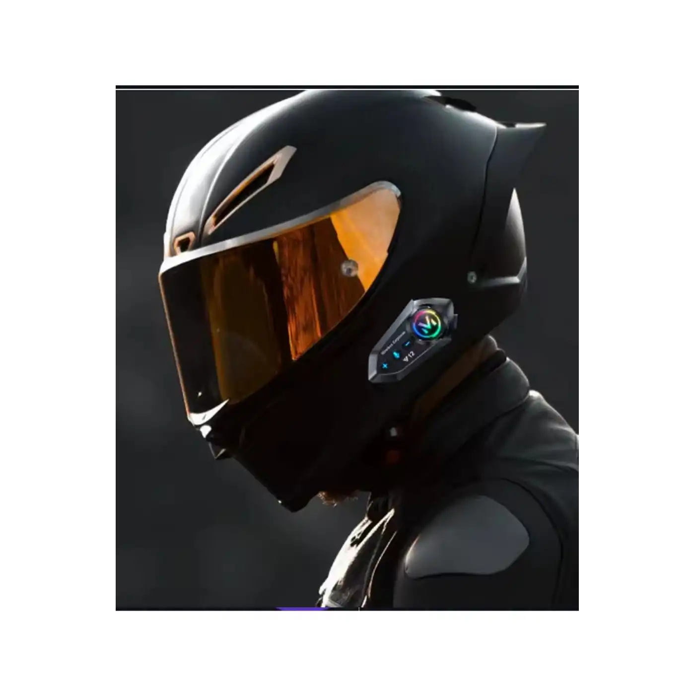 Y12  Motor Kask Kulaklık Rgb Modlu Radyolu Motosiklet Kulaklık 5.3 Bluetooth Intercom