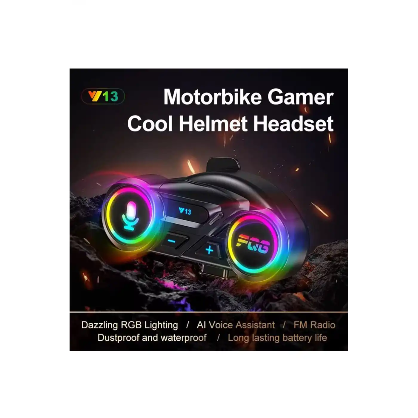 Y13 Motor Kask Kulaklık Rgb Modlu Radyolu Motosiklet Kulaklık 5.3 Bluetooth Intercom
