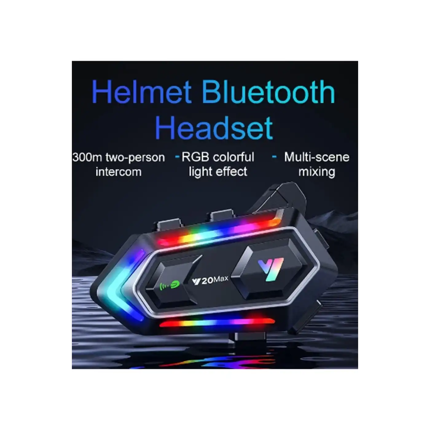 Y20 Max Motosiklet Bluetooth 5.3 Kask Intercom 2 Kişi 300 Metre Eşleşme Özellikli