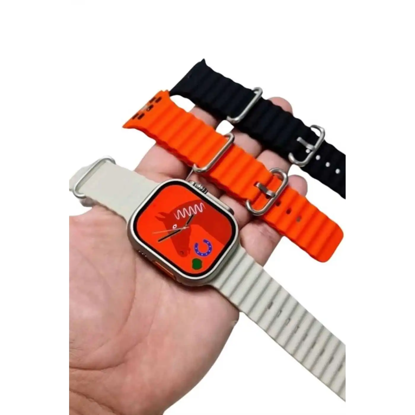 Yeni Nesil 3 Kordonlu Kol Saati 49 MM Amoled Ekran Akıllı Saat