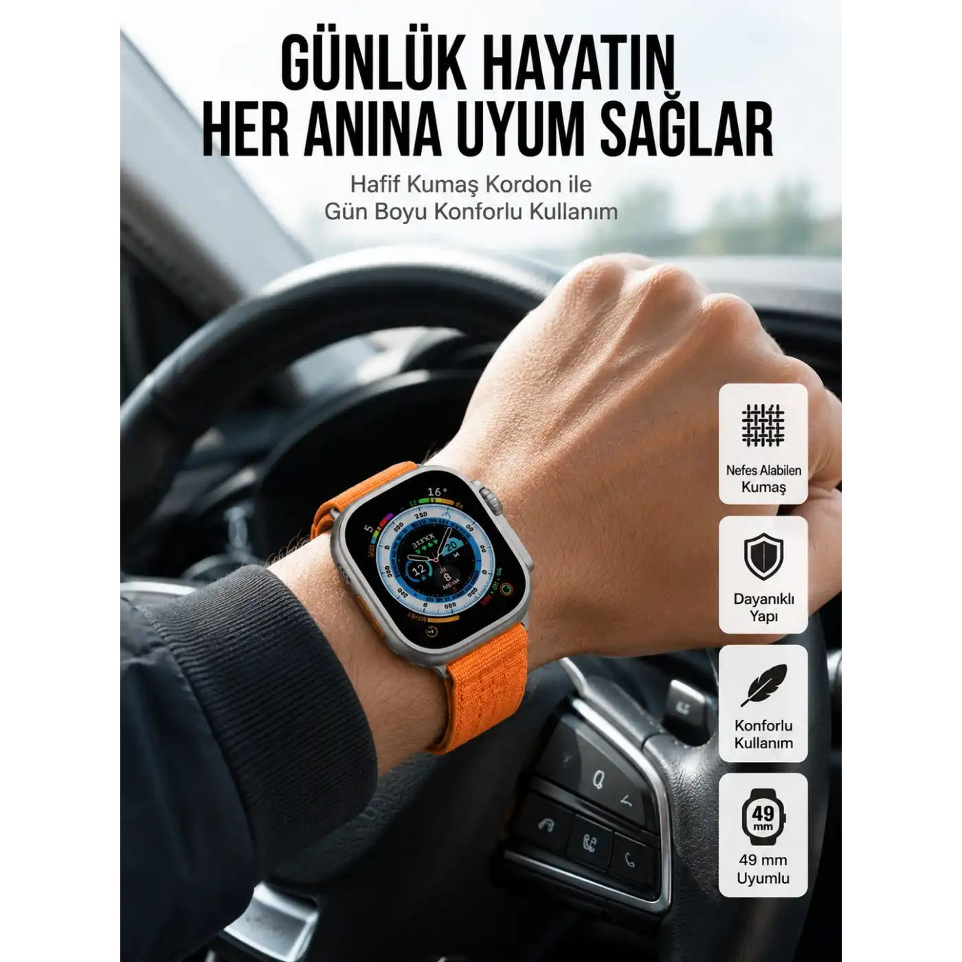 Yeni Nesil Akıllı Saat Çok Yönlü Titreşimli 49 MM Android ve İOS Uyumlu