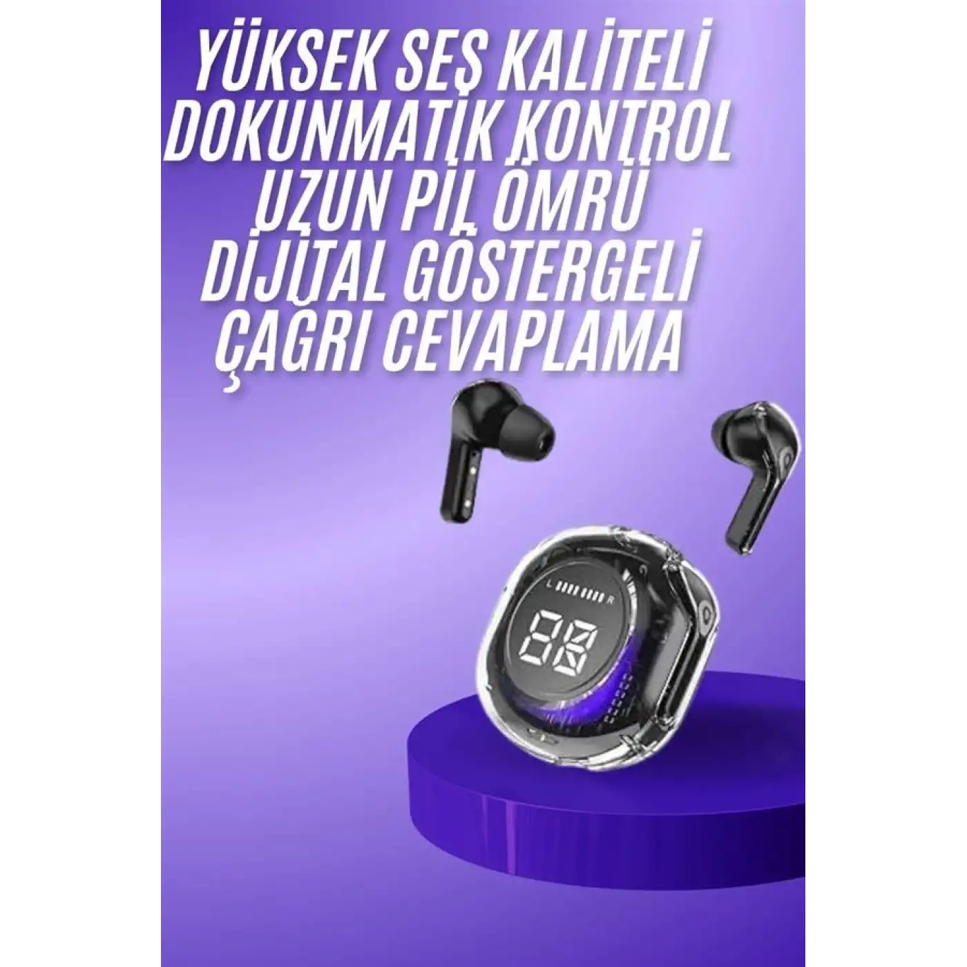Yeni Nesil Bluetooth Kulaklık Dijital Göstergeli Dokunmatik 5.3 Kablosuz