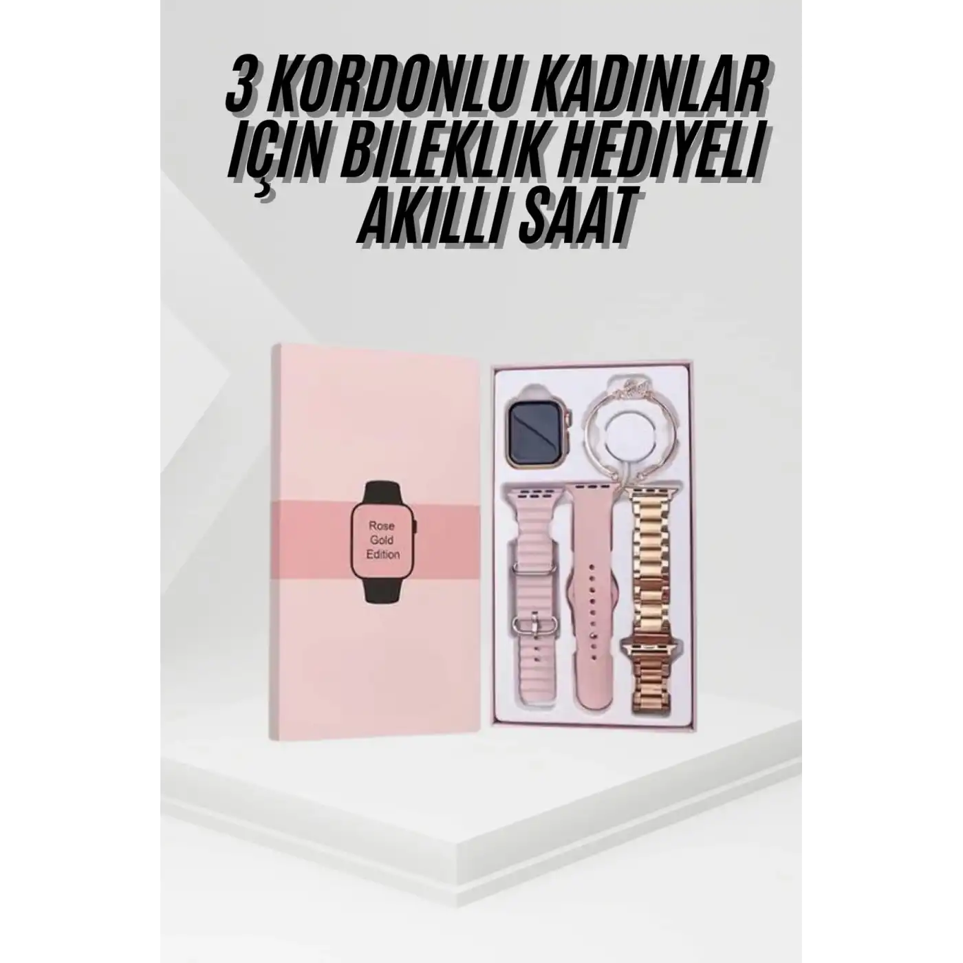 Yeni Nesil Kadın Akıllı Saat Rose Gold Android ve İos Uyumlu