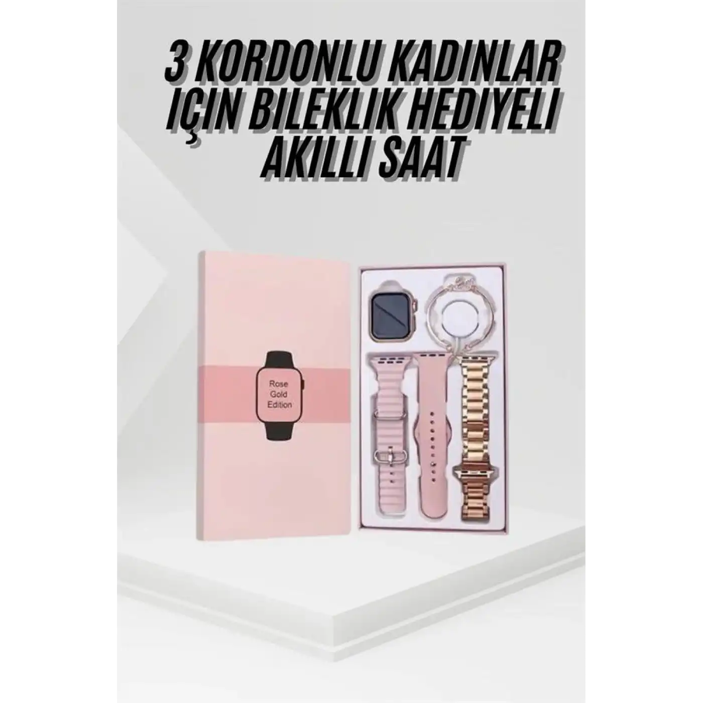 Yeni Nesil Kadın Akıllı Saat Rose Gold Android ve İos Uyumlu