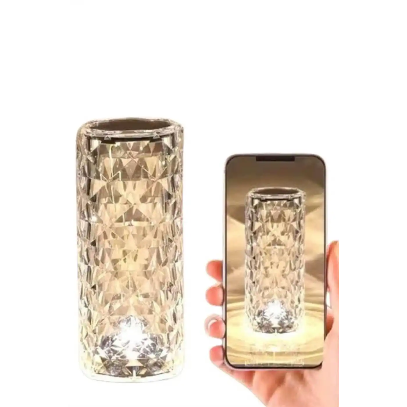 Yeni Nesil Modern Kristal Masa ve Gece Lambası Dokunmatik Renk Değiştirebilen