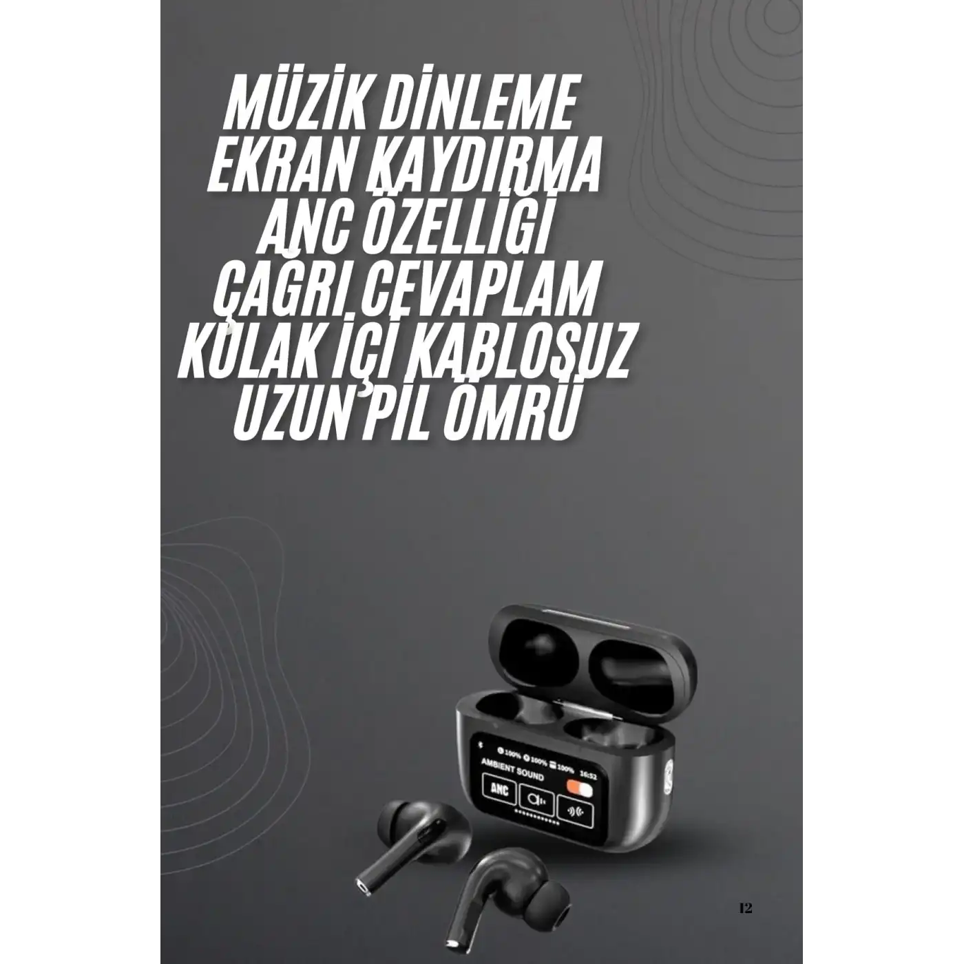 Yeni Nesil Pro Ekranlı Bluetooth Kulaklık 5.0 Bluetooth Yeni Nesil
