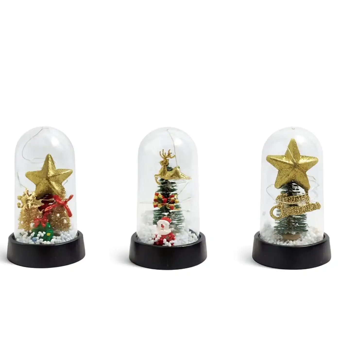 Yılbaşı Temalı Işıklı Dekoratif Cam Fanus - Model 10