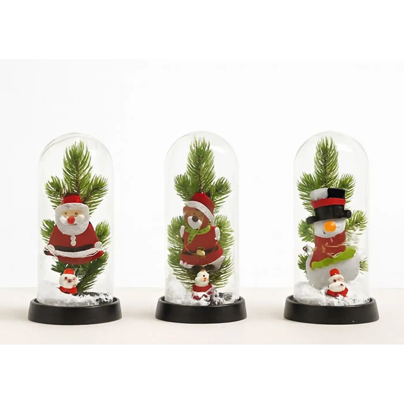 Yılbaşı Temalı Işıklı Dekoratif Cam Fanus - Model 8