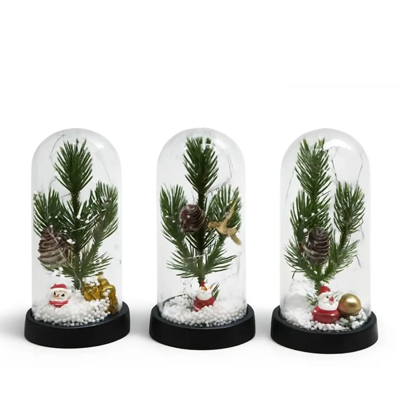 Yılbaşı Temalı Işıklı Dekoratif Cam Fanus - Model 9