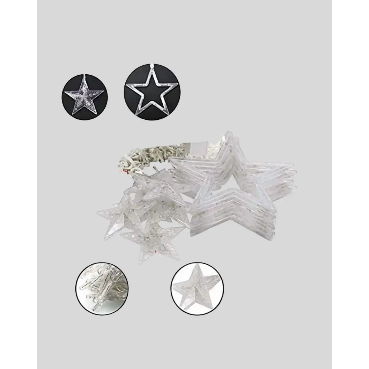 Yıldız Figürlü Perde Peri Led 3x3 Metre Dekoratif Işık