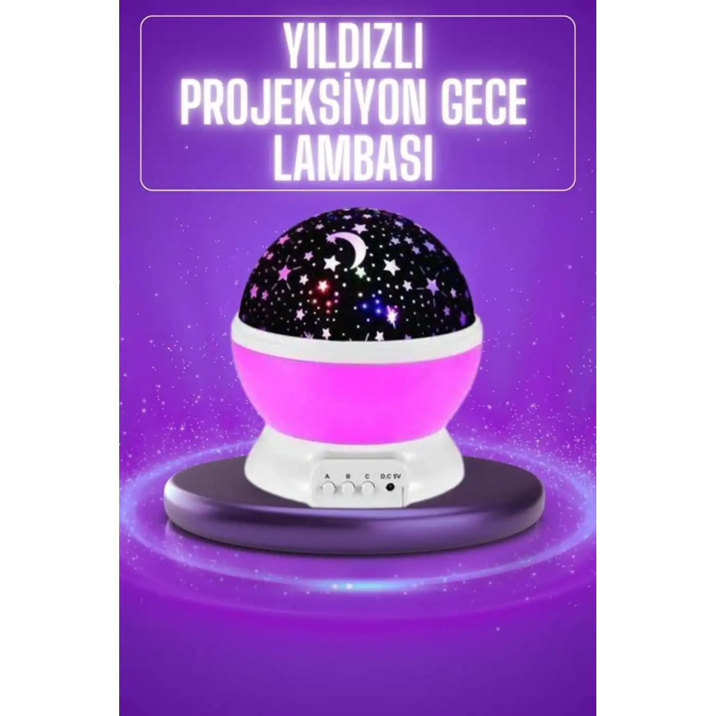Yıldız Görünümlü Gece Lambası Renkli Masa Lambası Gökyüzü Projeksiyon