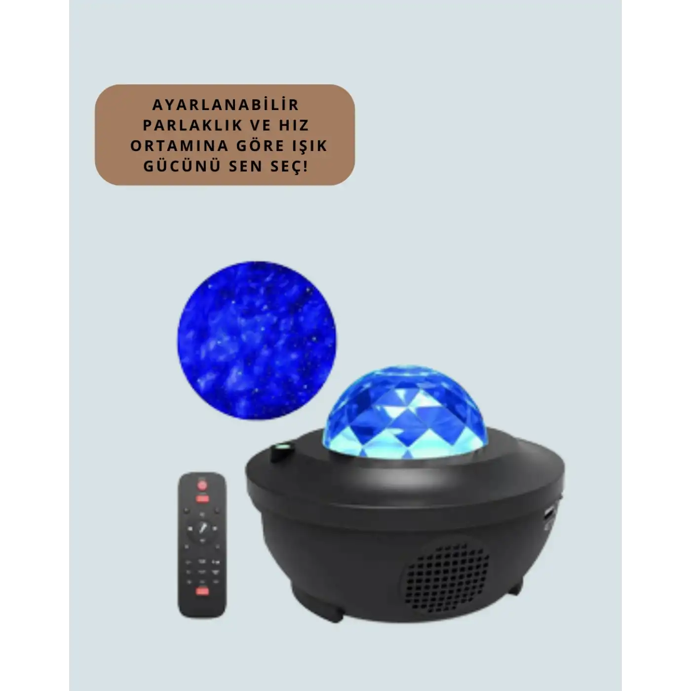Yıldız & Okyanus Dalga Projektörü – Bluetooth / USB Hoparlörlü