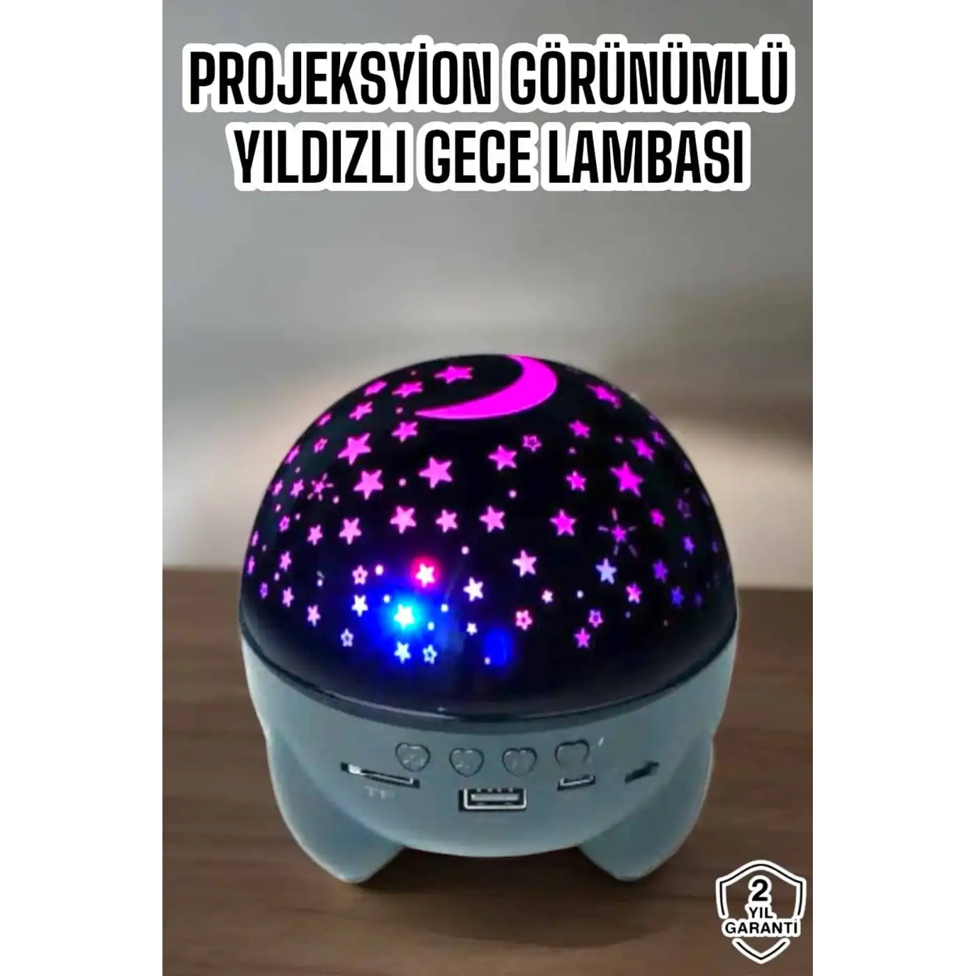 Yıldız Yansıtmalı Projeksiyon Gece Lambası Şarjlı Taşınabilir