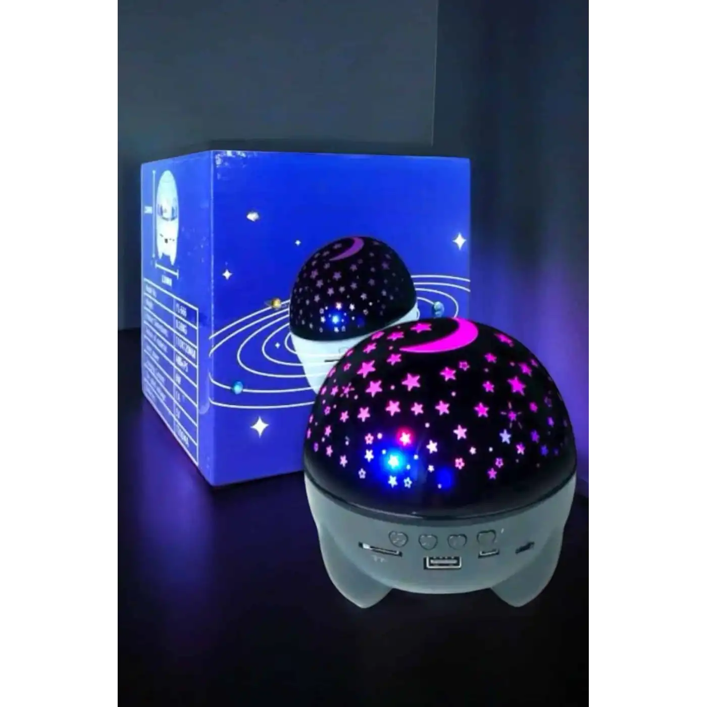 Yıldız Yansıtmalı Projeksiyon Gece Lambası Şarjlı Taşınabilir