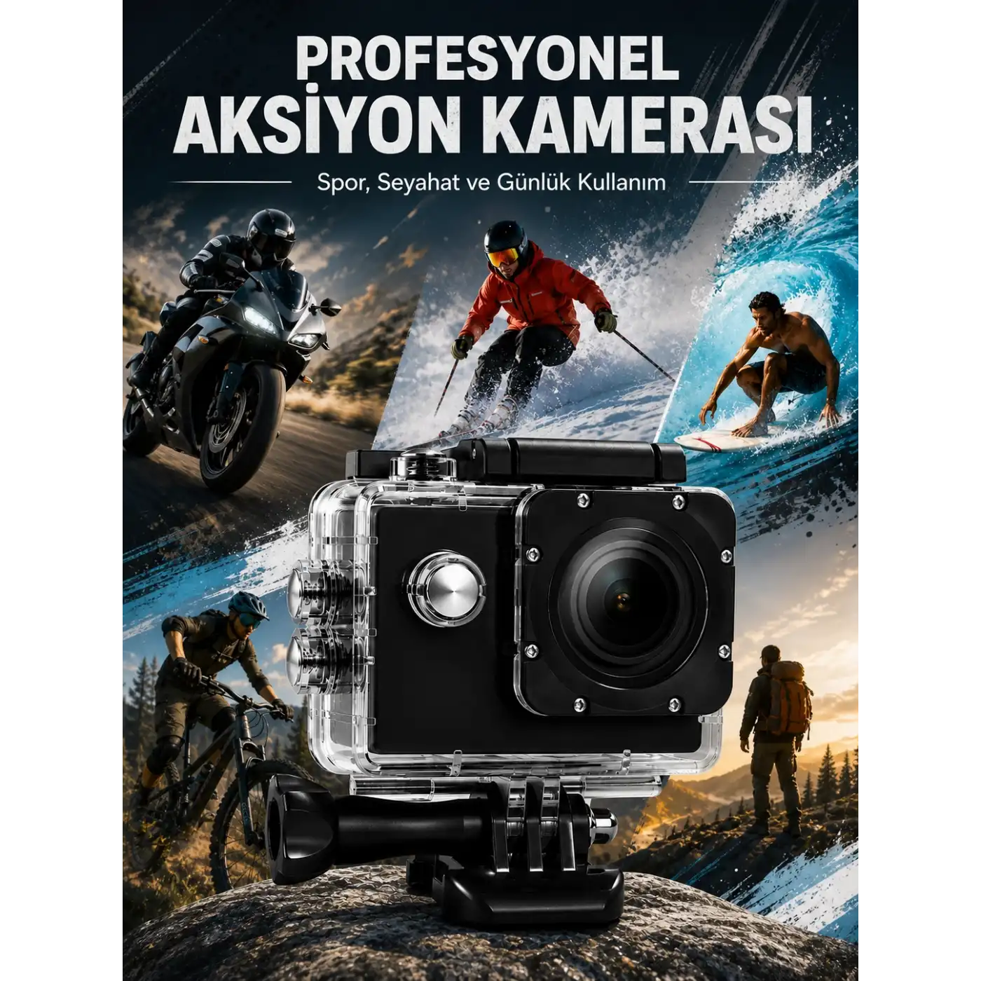 Yüksek Görüntü Kalitesi Sunan 1080P Full HD Aksiyon Kamerası