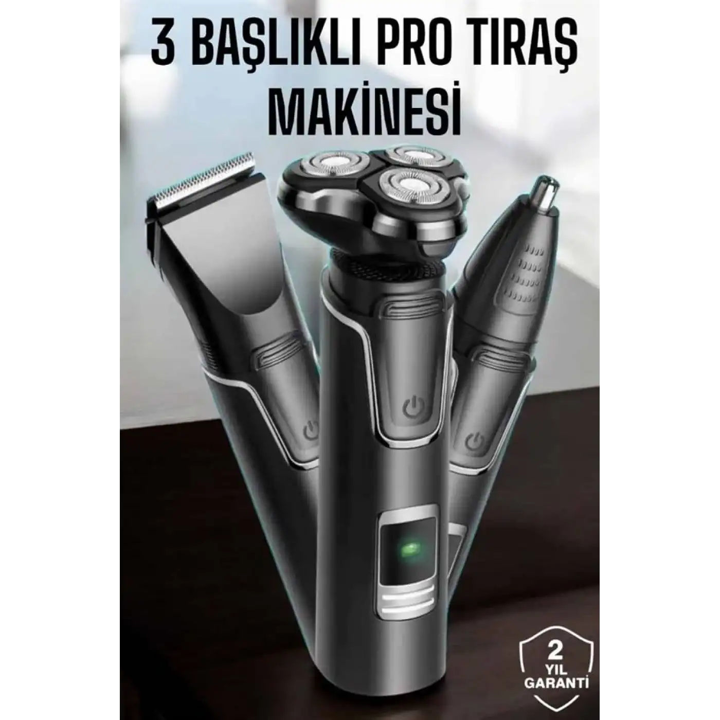 Yüksek Performanslı 3 Başlıklı Profesyonel Tıraş Makinesi