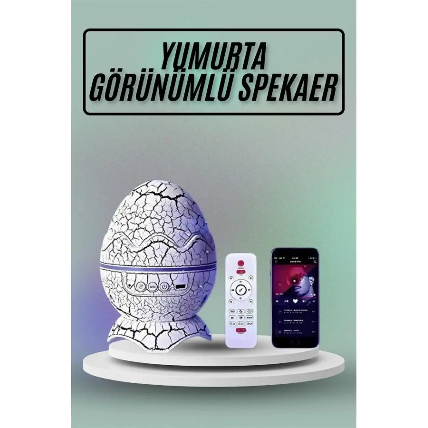 Yumurta Görünümlü Masa ve Gece Lambası Renk Değiştirebilen Projektör