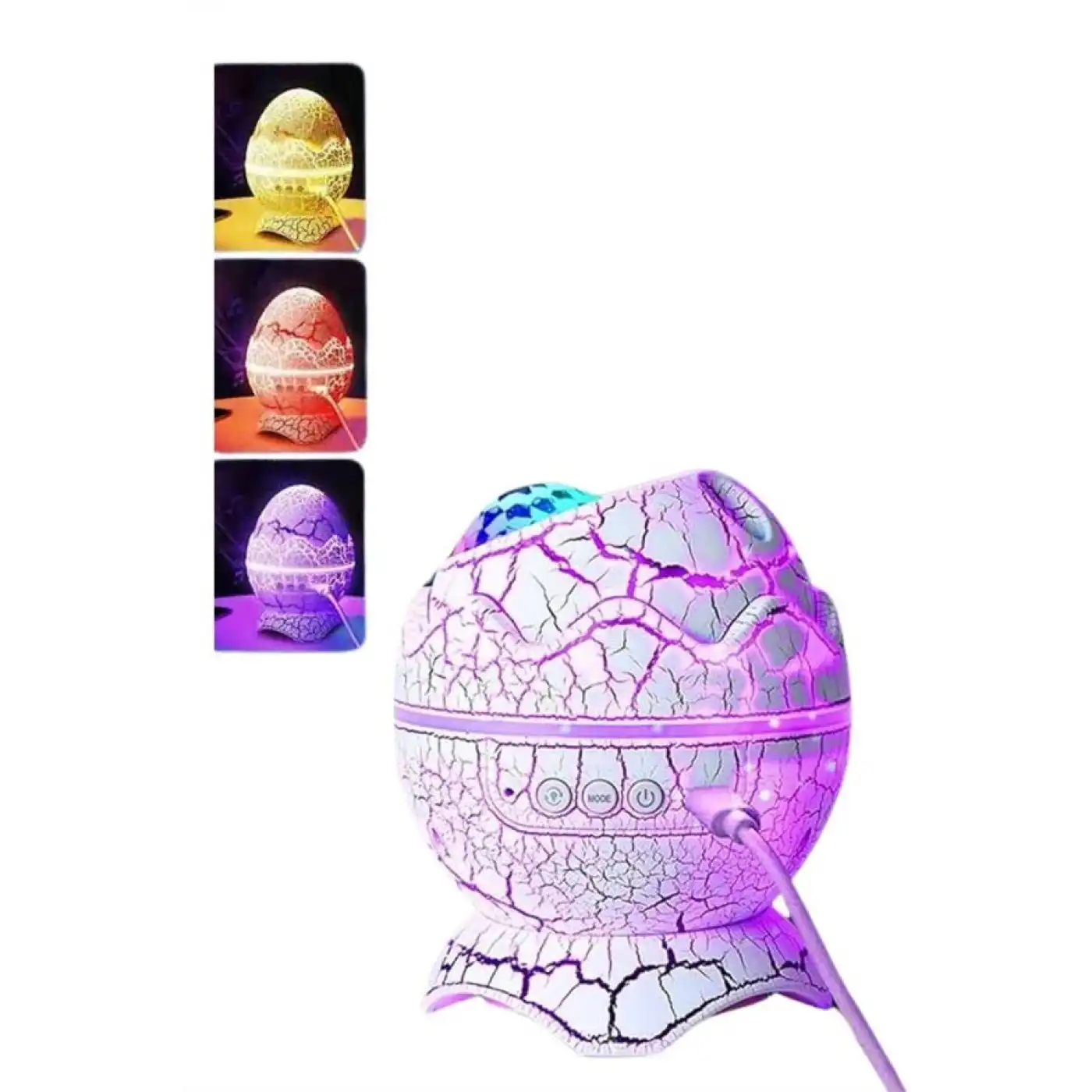 Yumurta Şeklinde Su Dalgalı Bluetooth Speaker Lamba Renkli Şarjlı