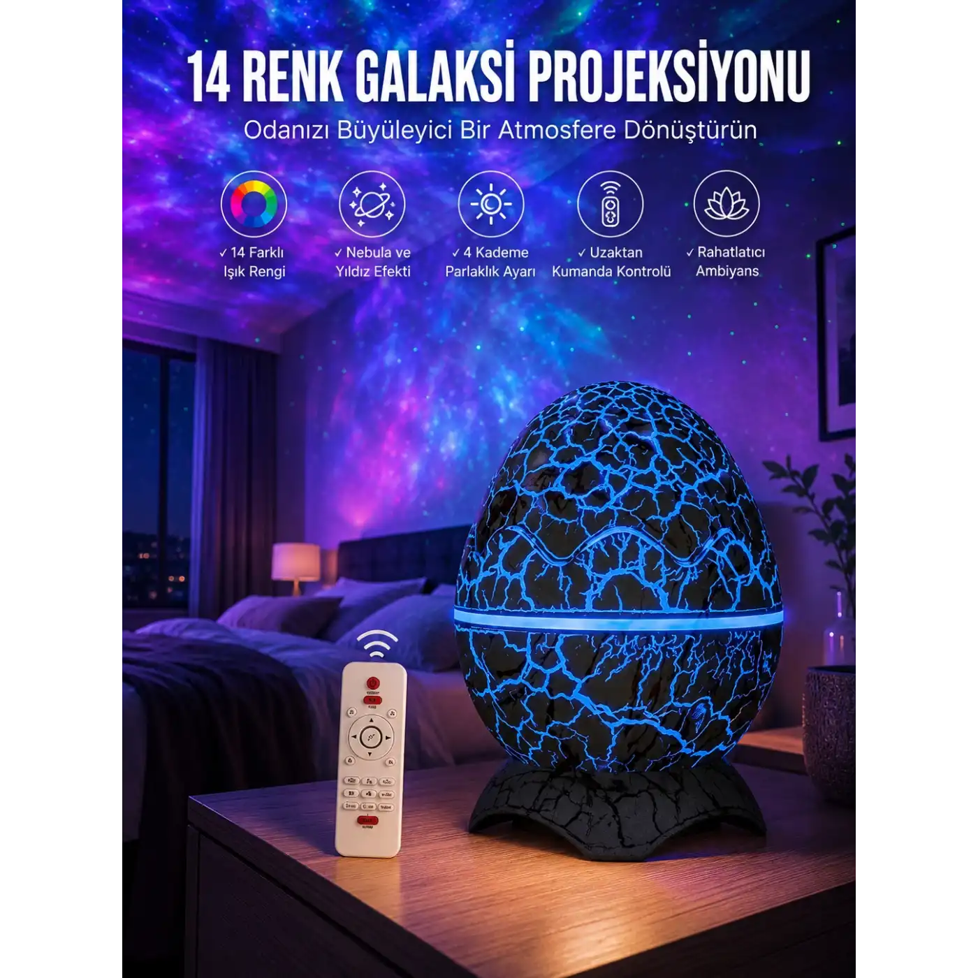 Yumurta Şeklinde Su Dalgalı Bluetooth Speaker Lamba Renkli Şarjlı Yeni Nesil