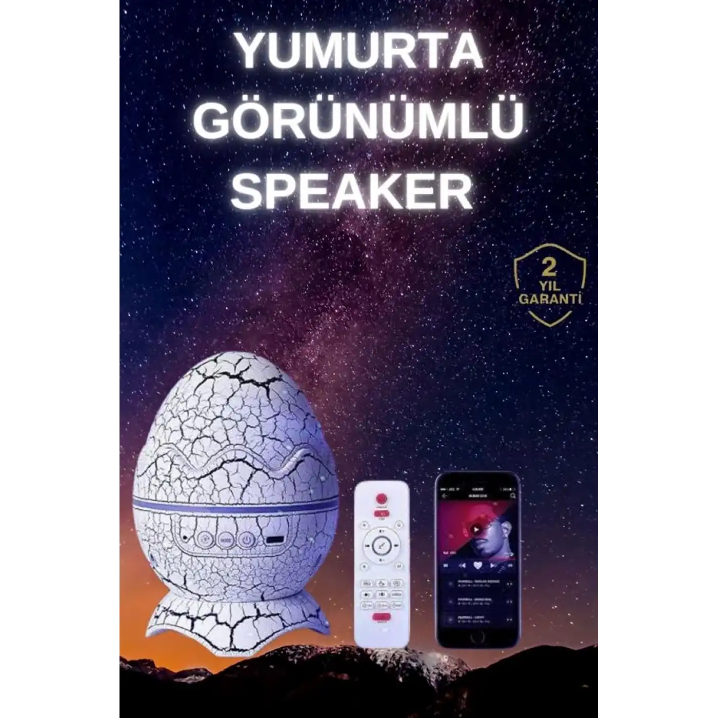 Yumurta Şeklinde Su Dalgalı Bluetooth Speaker Lamba Renkli Şarjlı Yeni Nesil