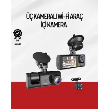 170° Geniş Açı Ön-Arka-İç Kamera Seti – Tam Kapsamlı Araç Güvenliği