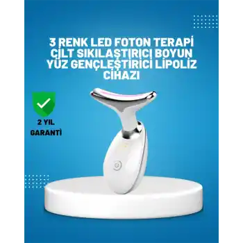 3 Modlu Boyun ve Yüz Bakım Cihazı – EMS, Temizleme, Sıcak Masaj ve Renkli Işık Terapi Özellikli