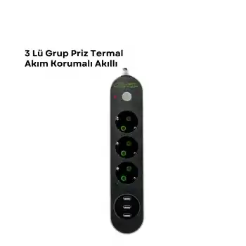 3 USB Portlu Üçlü Priz CXE103