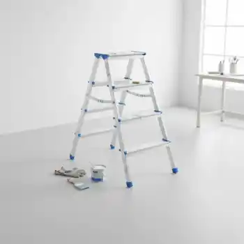 4+4 Çift Basamaklı Alüminyum Metal Merdiven