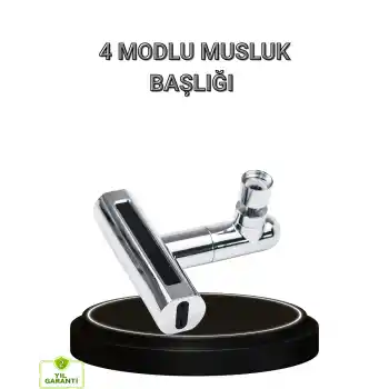 4 Fonksiyonlu Musluk Başlığı 360 Derece Dönebilen ve Su Tasarruflu