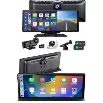 4K 10.2 İnç Çift Kameralı Araç Multimedya Ekranı CarPlay Kablosuz Tüm Cihazlara Uyumlu