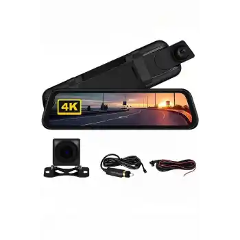 4k Ips Ekran Tam Dokunmatik 9.66” Dikiz Ayna Araç Içi Kamera (4k Ön 1080p Arka) | Carplay