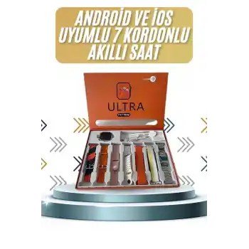 7 Kordonlu Akıllı Saat Plastik Kordon Hasır Kordon Çelik Kordon