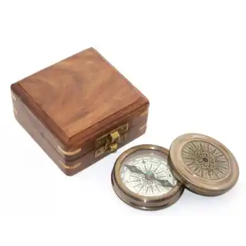 Ahşap Kutulu Pusula Model 1