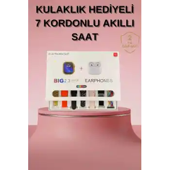 Akıllı Saat Bluetooth Kulaklık Hediyeli Bildirim Görme Sesli Görüşme Çoklu Kordon