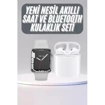 Akıllı Saat Kulaklık Hediyeli Uyku ve Sağlık Takibi Yapabilen Uzun Ömürlü