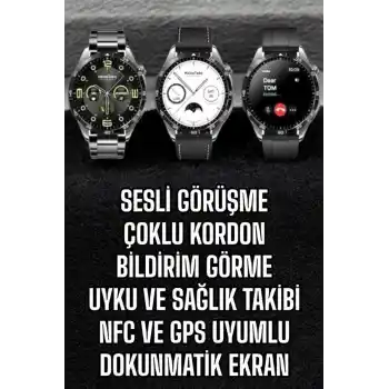 Akıllı Saat Titreşimli Amoled Ekran Uyku ve Sağlık Takibi Sesli Görüşme