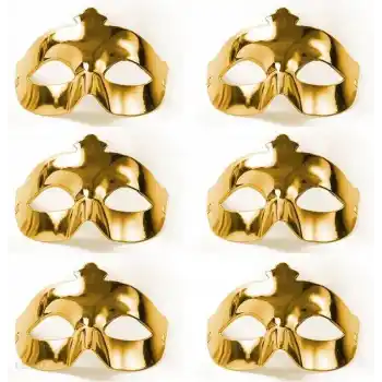 Altın Metalize Renk Düz Balo Parti Maskesi