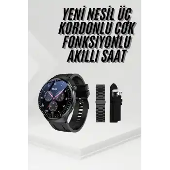 Amoled Ekran Metal Deri Silikon Kordonlu Uyku ve Sağlık Takibi