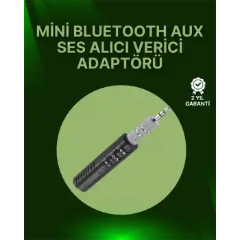 Bluetooth 4.1 Ses Alıcısı | 3.5mm Girişli Hoparlör & Kulaklıklar İçin Kablosuz Dönüştürücü
