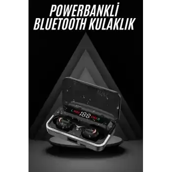 Bluetooth Kulaklık Dijital Şarj Göstergeli Powerbankli Bass Özellikli Kablosuz Kulakiçi 5.1 Mikrofonlu