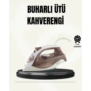 Buharlı Ütü 2200W Seramik Taban 300 ml Kahverengi Dikey Ütüleme