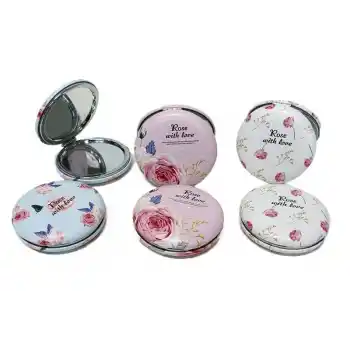 Cep Aynası Yuvarlak Tombul Flowers