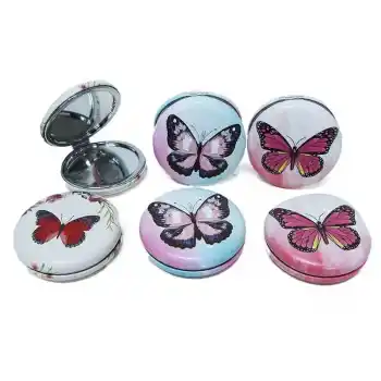 Cep Aynası Yuvarlak Tombul Kelebek