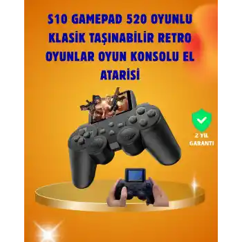 Çocuklar ve Yetişkinler İçin Uygun 500 Oyunlu Taşınabilir Mini Retro El Konsolu