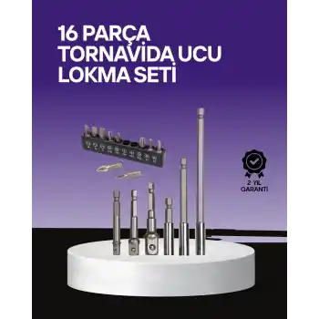 Çok Amaçlı 16lı Bits Uç Seti Dayanıklı Tornavida Adaptör