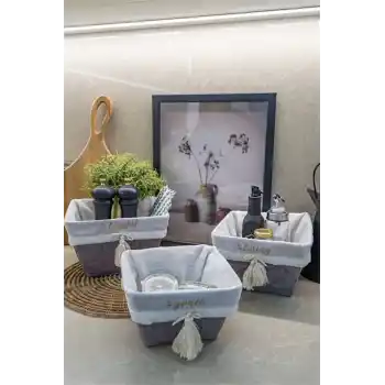 Çok Amaçlı Saklama Organizer Kutu Kare Keçe Sepet (3 Boy)