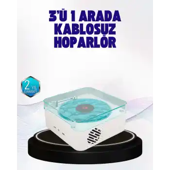 Dekoratif Gece Işıklı Bluetooth Hoparlör – Zaman ve Pil Ekranlı