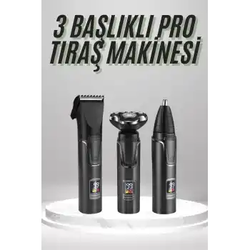 Dijital Göstergeli 3 Başlıklı Tıraş Makinesi Islak Kuru Lazer Öncesi Günlük